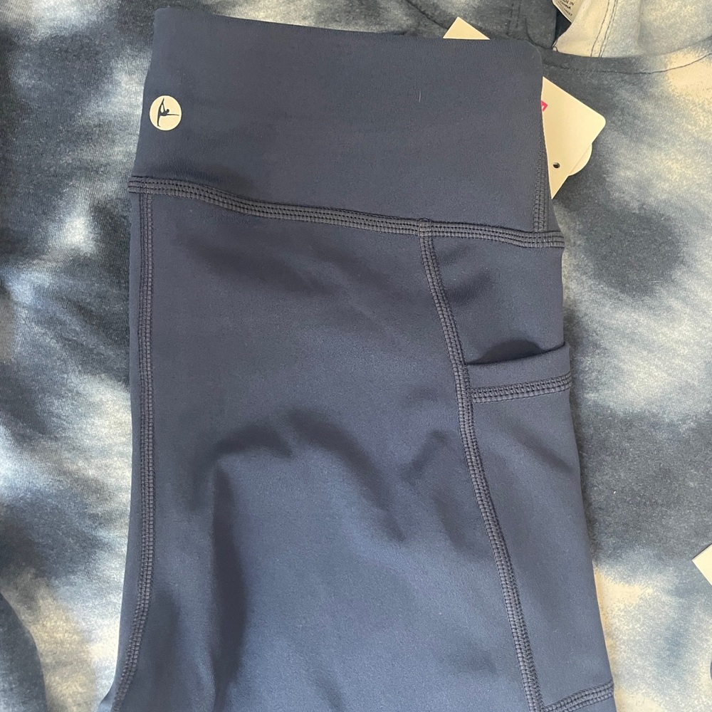 90 Degree By Reflex Kids Navy and White Leggings Set - Picture 4 of 8